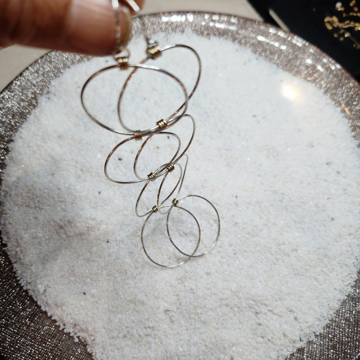 Signature Cocktail Shoulder Duster Earrings – Argentium Silver & Gold-Fill | Extra Long Statement Hoops