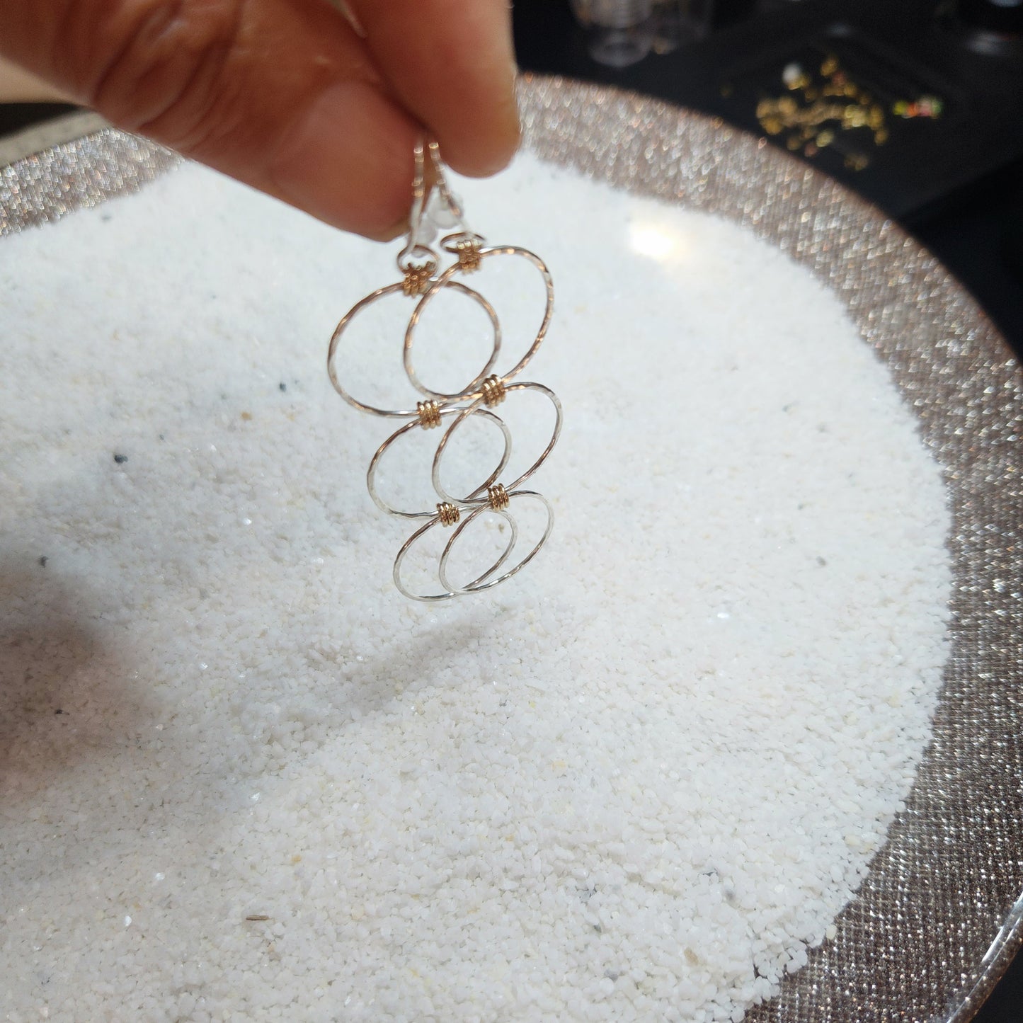 Linear Luxe: Day Edition Shoulder Dusters – Short Argentium Silver & Gold-Fill Statement Earrings