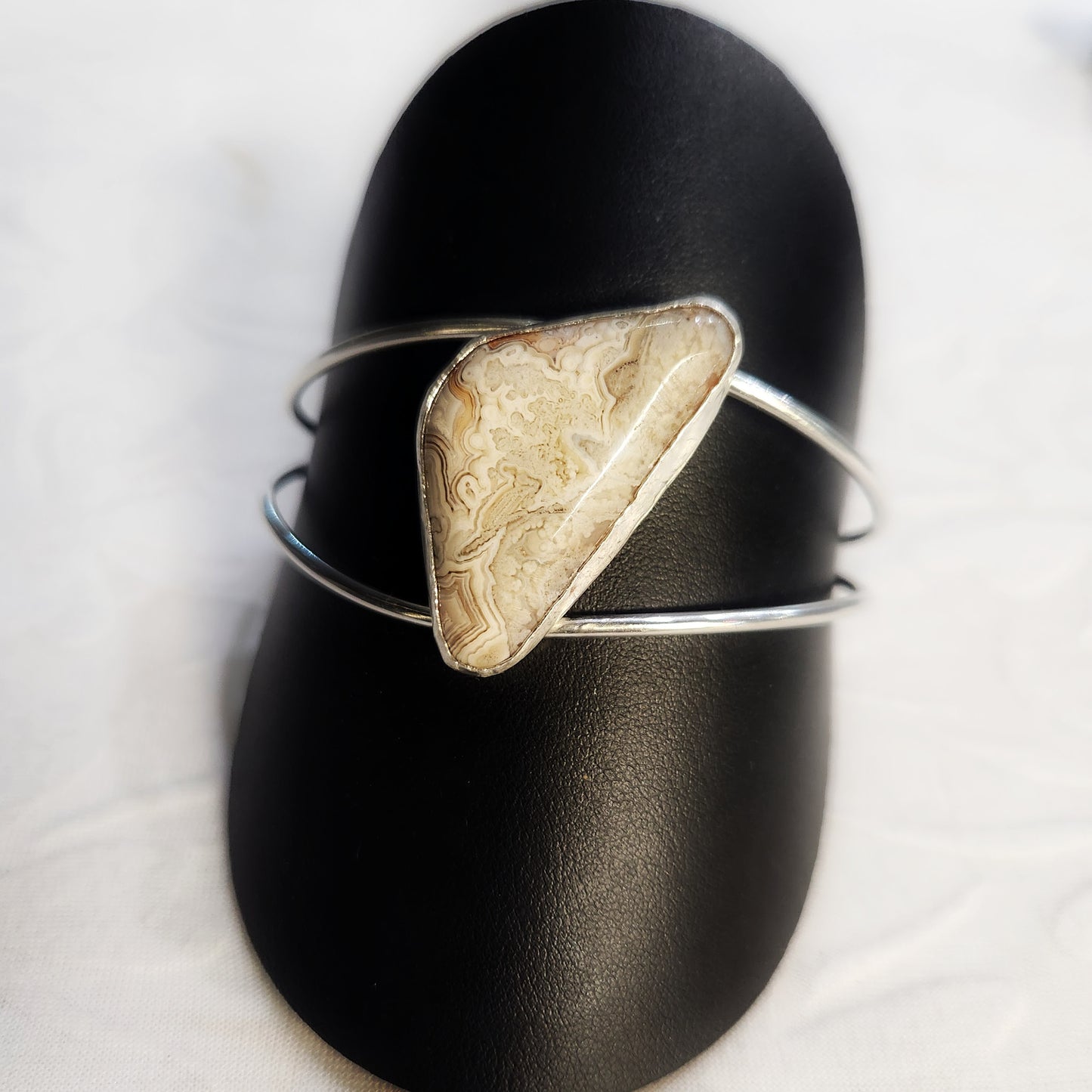 Crazy Lace Agate Split Cuff Bracelet – One-of-a-Kind Statement Jewelry for Bold, Stylish Women