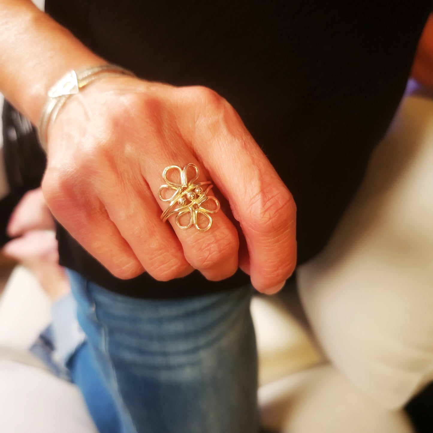 Wildflower Bloom Ring – Handmade Flower Statement Ring