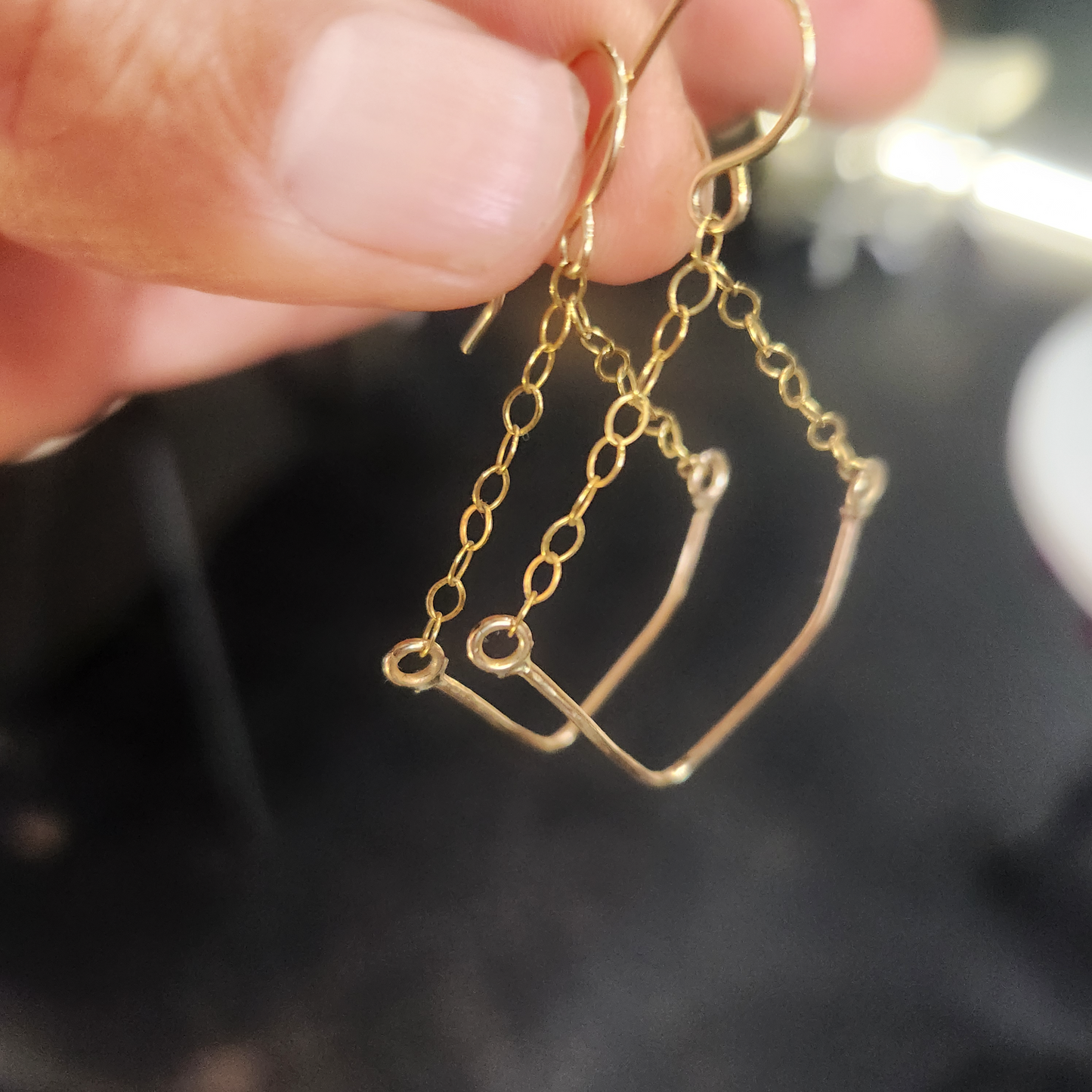 V-Luxe Earrings – Hammered V Drops in Gold or Silver | Bold Lightweight Jewelry by Lepa Jewelry