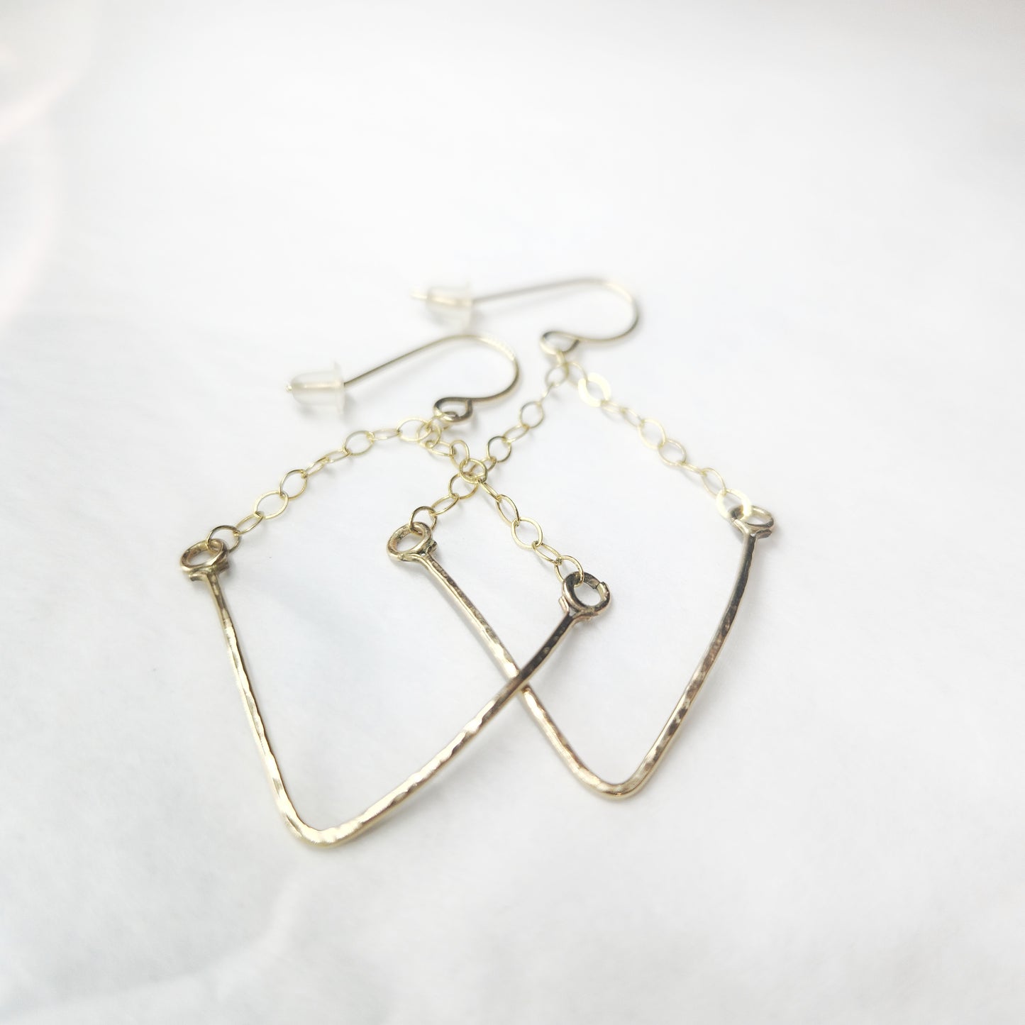 V-Luxe Earrings – Hammered V Drops in Gold or Silver | Bold Lightweight Jewelry by Lepa Jewelry