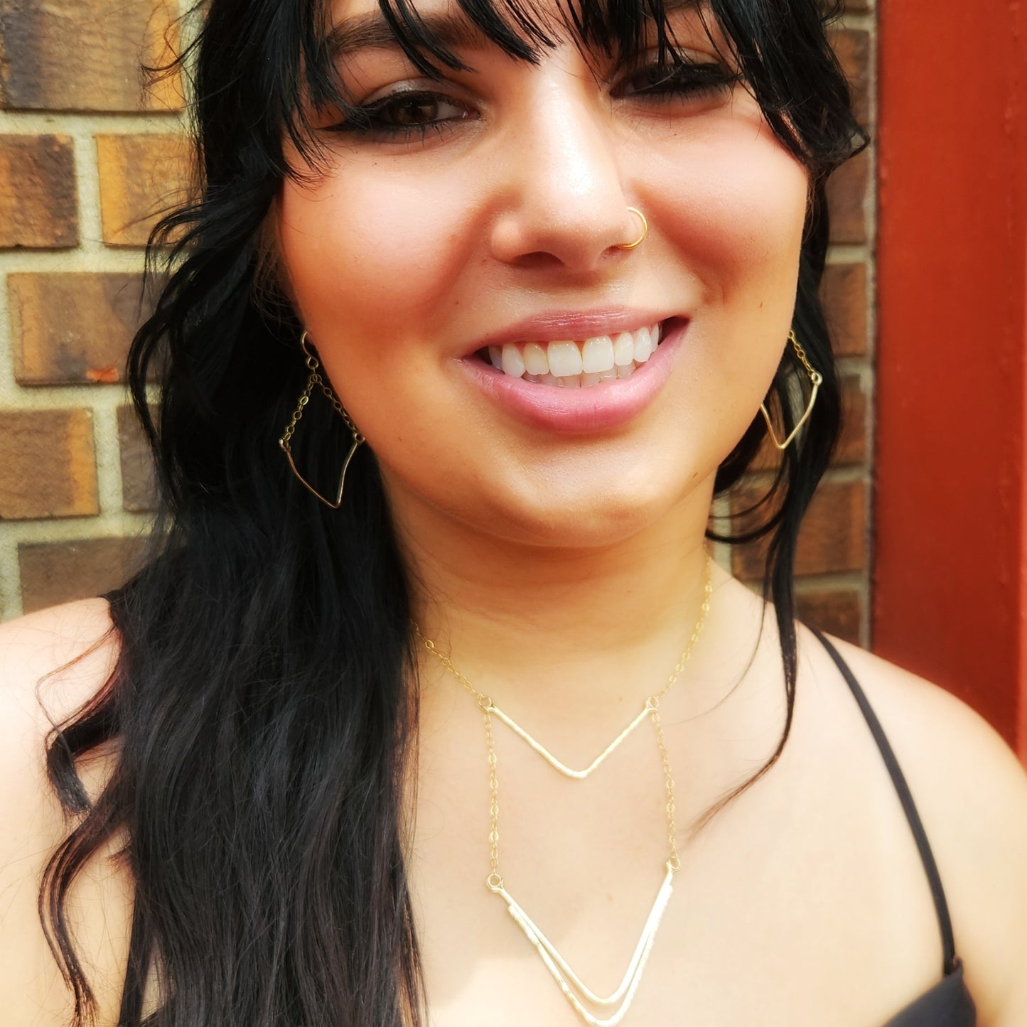 V-Luxe Earrings – Hammered V Drops in Gold or Silver | Bold Lightweight Jewelry by Lepa Jewelry