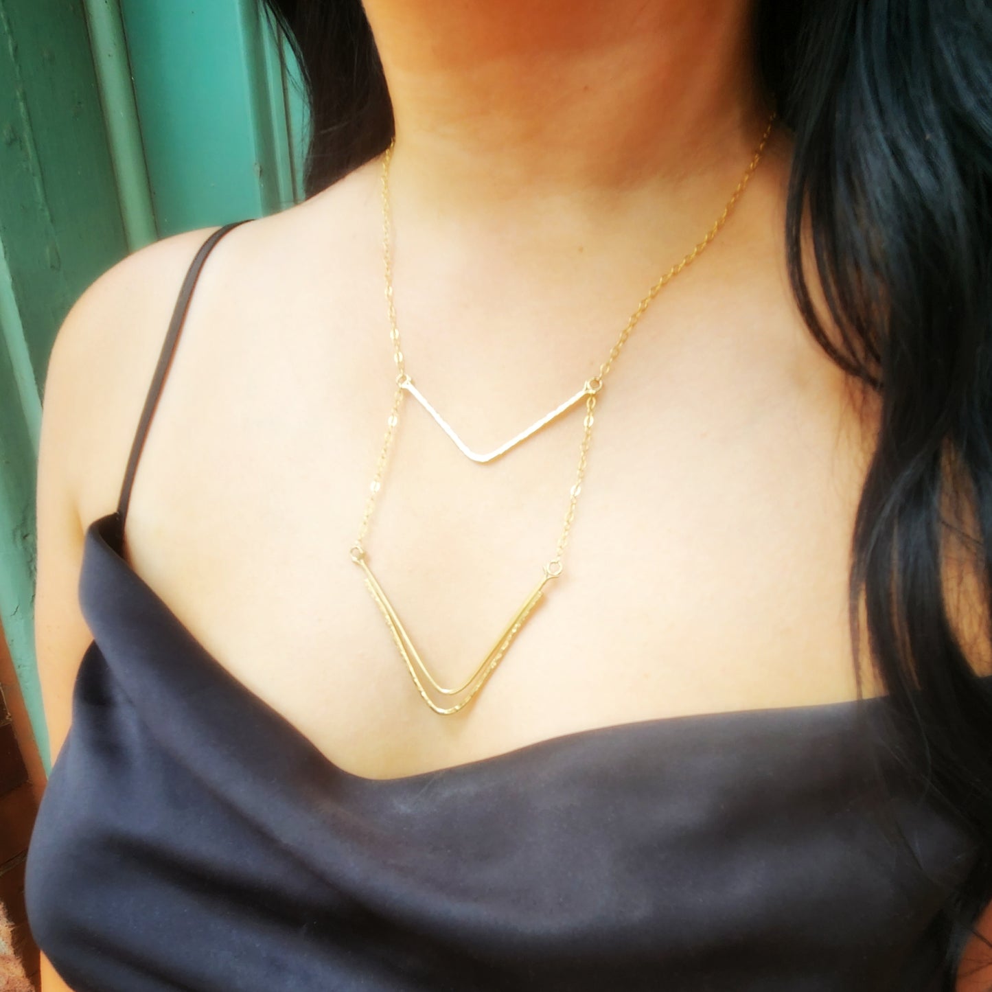 V-Luxe Necklace – Layered V Statement in Gold or Silver | Bold Confident Jewelry by Lepa Jewelry