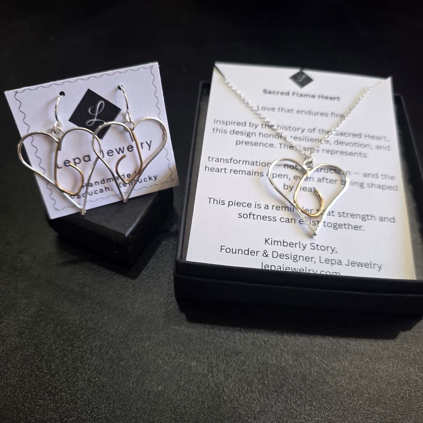 Sacred Flame Heart Necklace