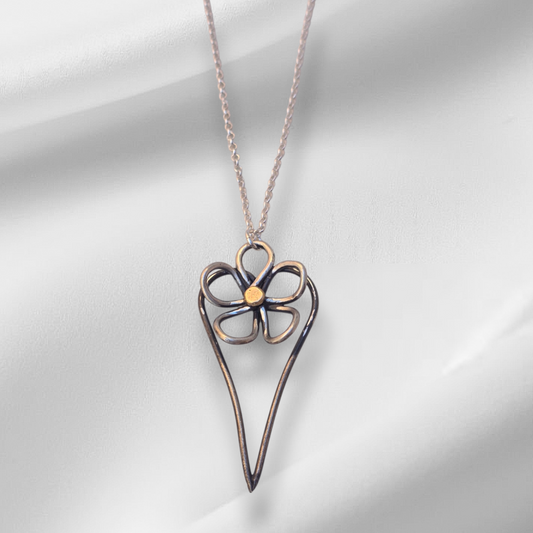 Wild Rose Heart Necklace