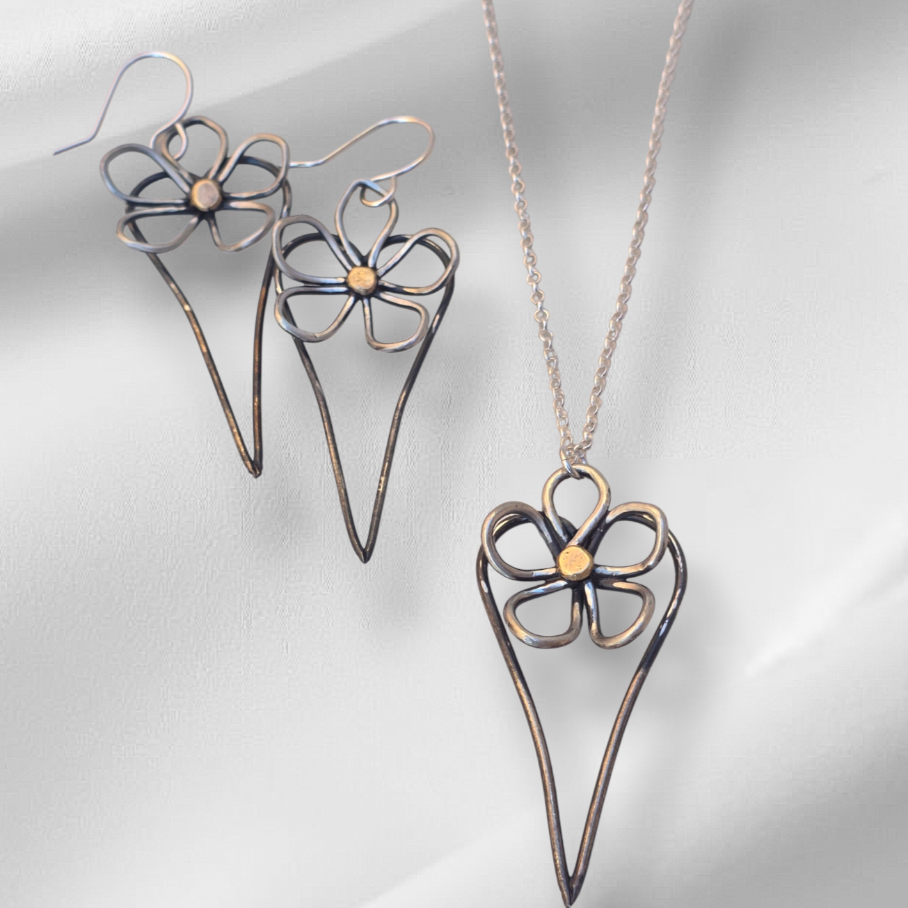 Wild Rose Heart Necklace