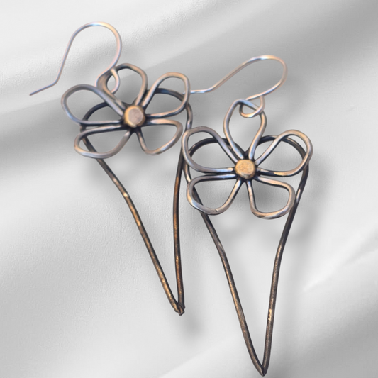 Wild Rose Heart Earrings