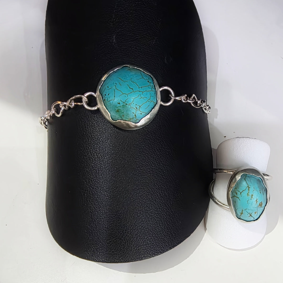 Eternal Spirit Turquoise Bracelet – Handmade in Argentium & Sterling Silver
