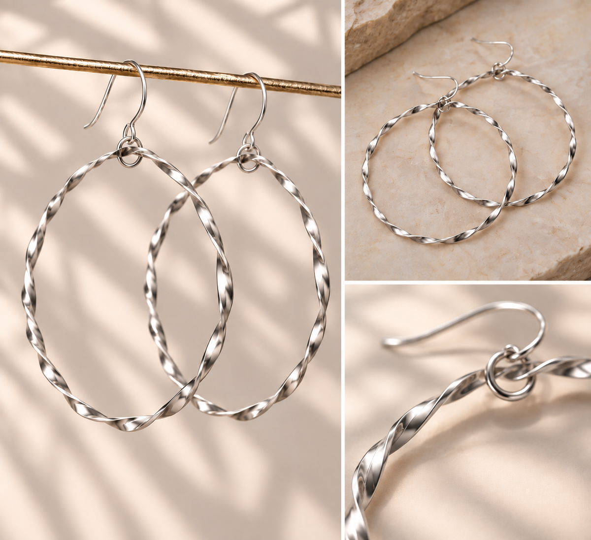 Silver Strata Hoops